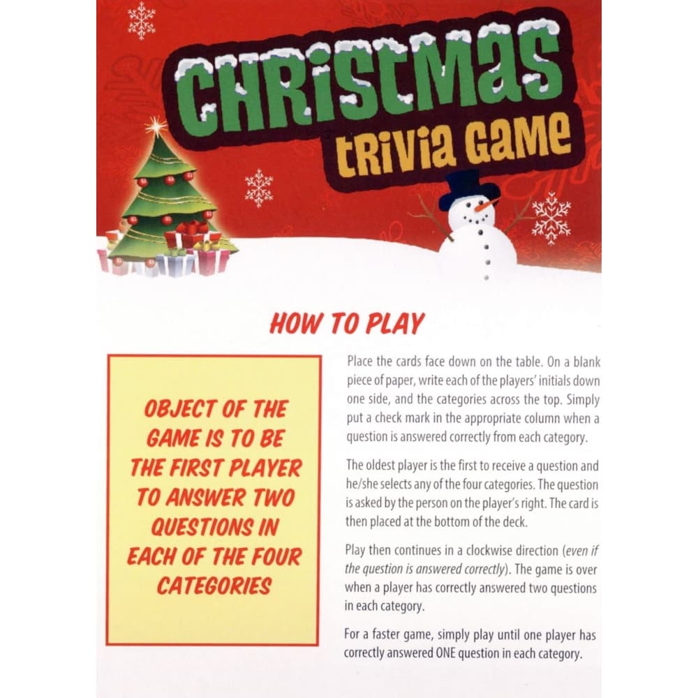 Christmas Trivia Game Calendars Com