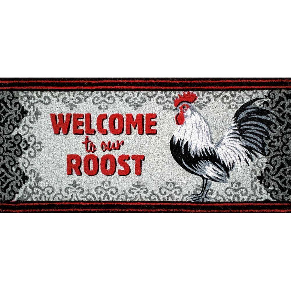 Cardinal Rooster Coir Large Doormat by Susan Winget