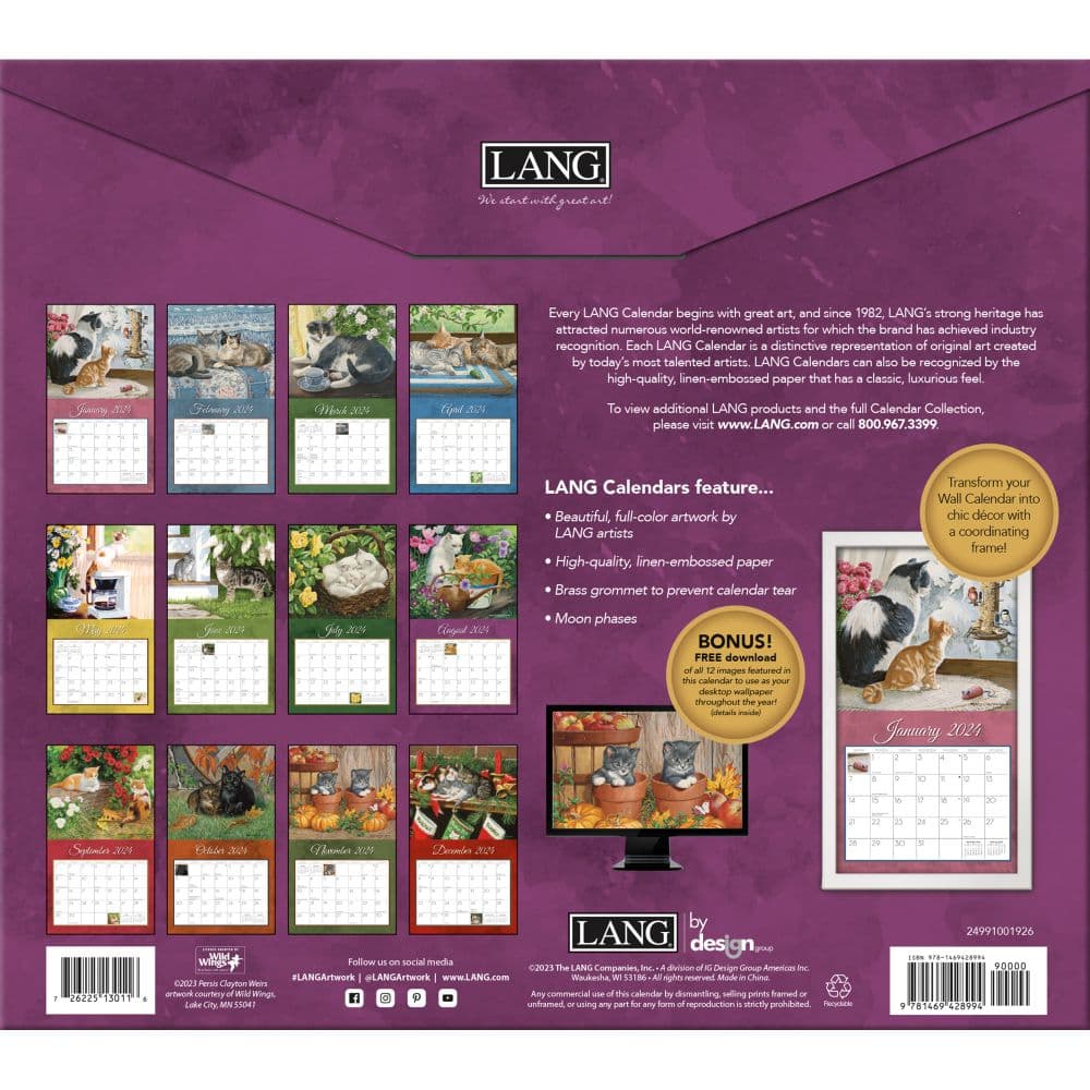 Love Of Cats 2024 Wall Calendar