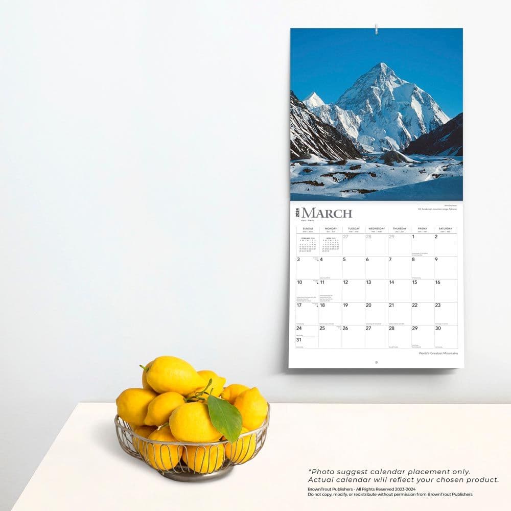 World’s Greatest Mountains 2024 Wall Calendar