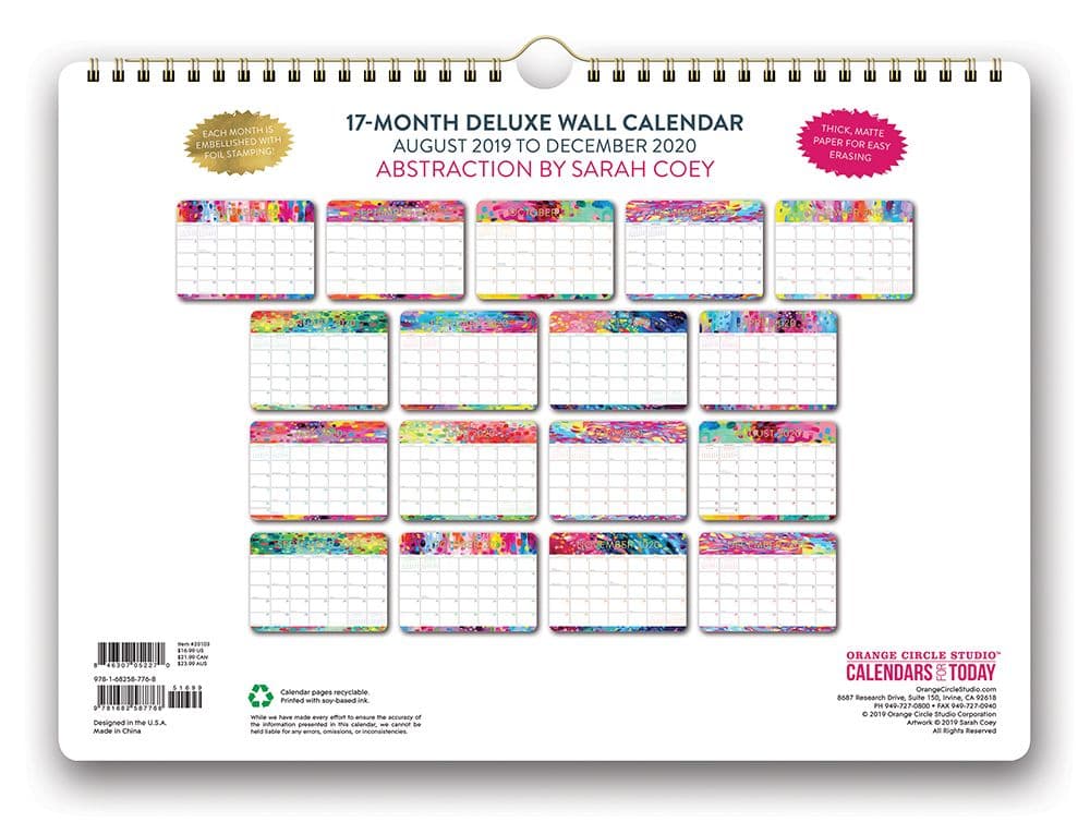 Abstraction Spiral Deluxe Wall Calendar