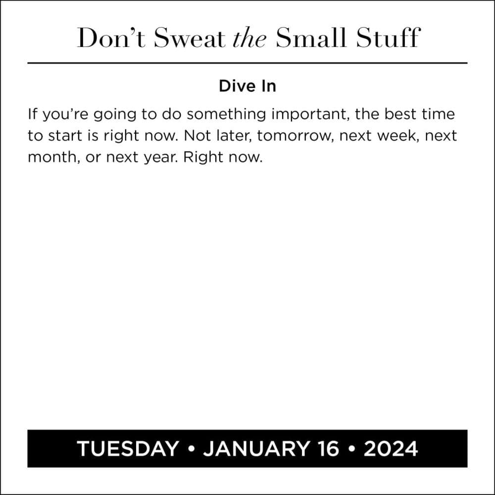 Don&#39;t Sweat the Small Stuff 2024 Desk Calendar Alternate 2