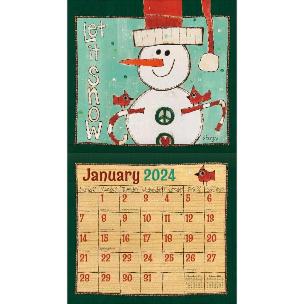 Painted Peace 2024 Wall Calendar