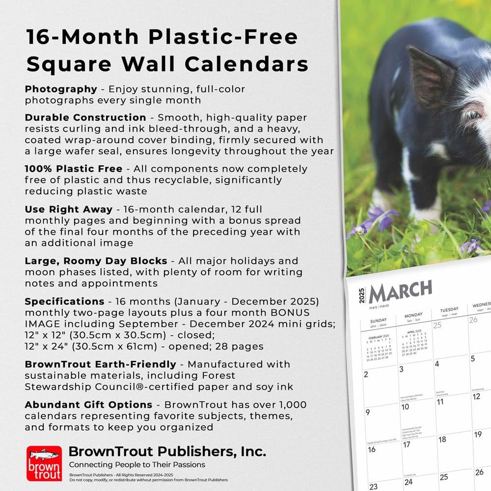 Piglets 2025 Wall Calendar Fifth Alternate Image