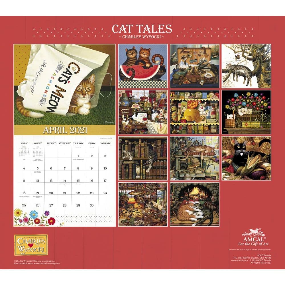 Wysocki Cat Tales Wall Calendar