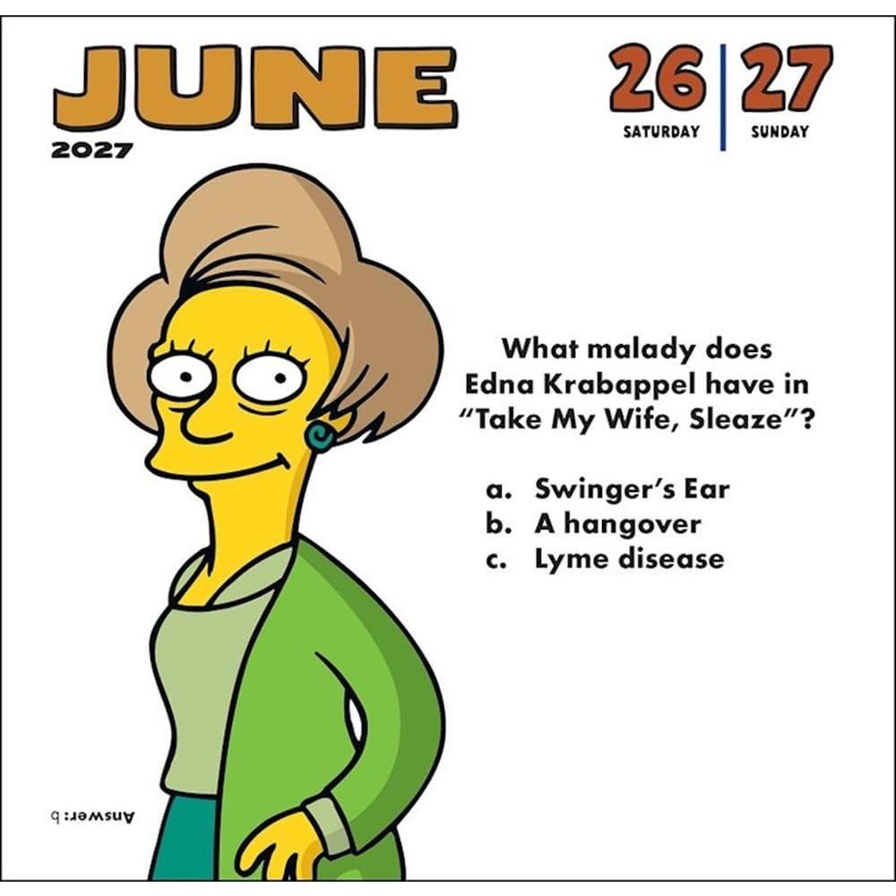Simpsons 2027 Desk Calendar Third Alternate Image