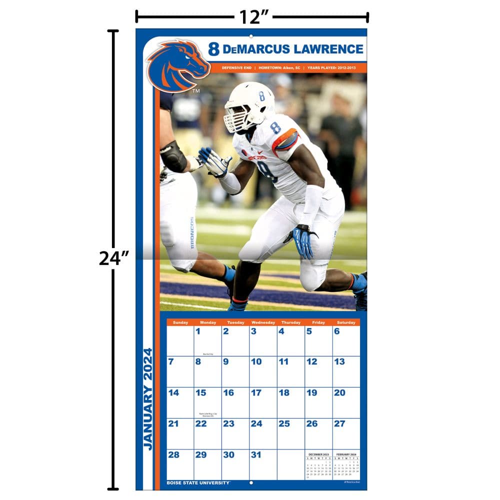 Boise State Broncos 2024 Wall Calendar Fourth Alternate Image width=&quot;1000&quot; height=&quot;1000&quot;
