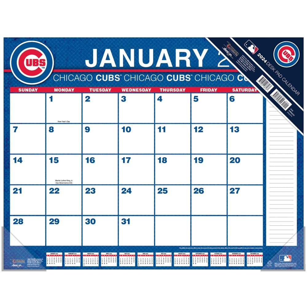 MLB Chicago Cubs 2024 Desk Pad - Calendars.com