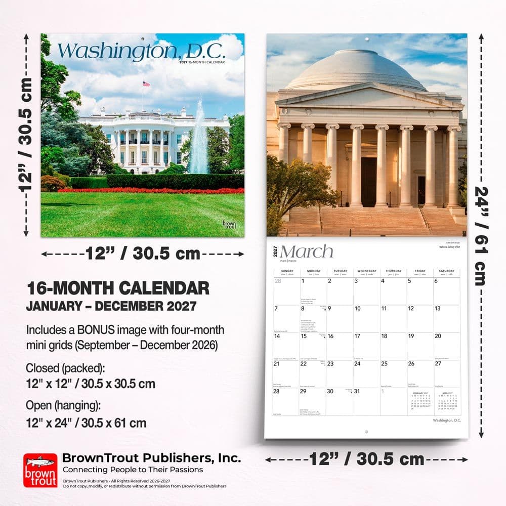 Washington DC 2027 Wall Calendar Sixth Alternate Image