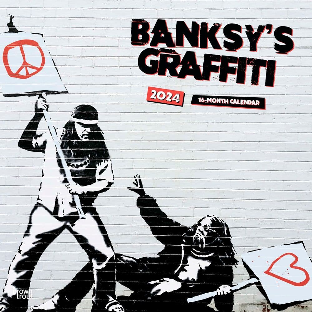 Banksys Graffiti 2024 Wall Calendar Main Product Image width=&quot;1000&quot; height=&quot;1000&quot;
