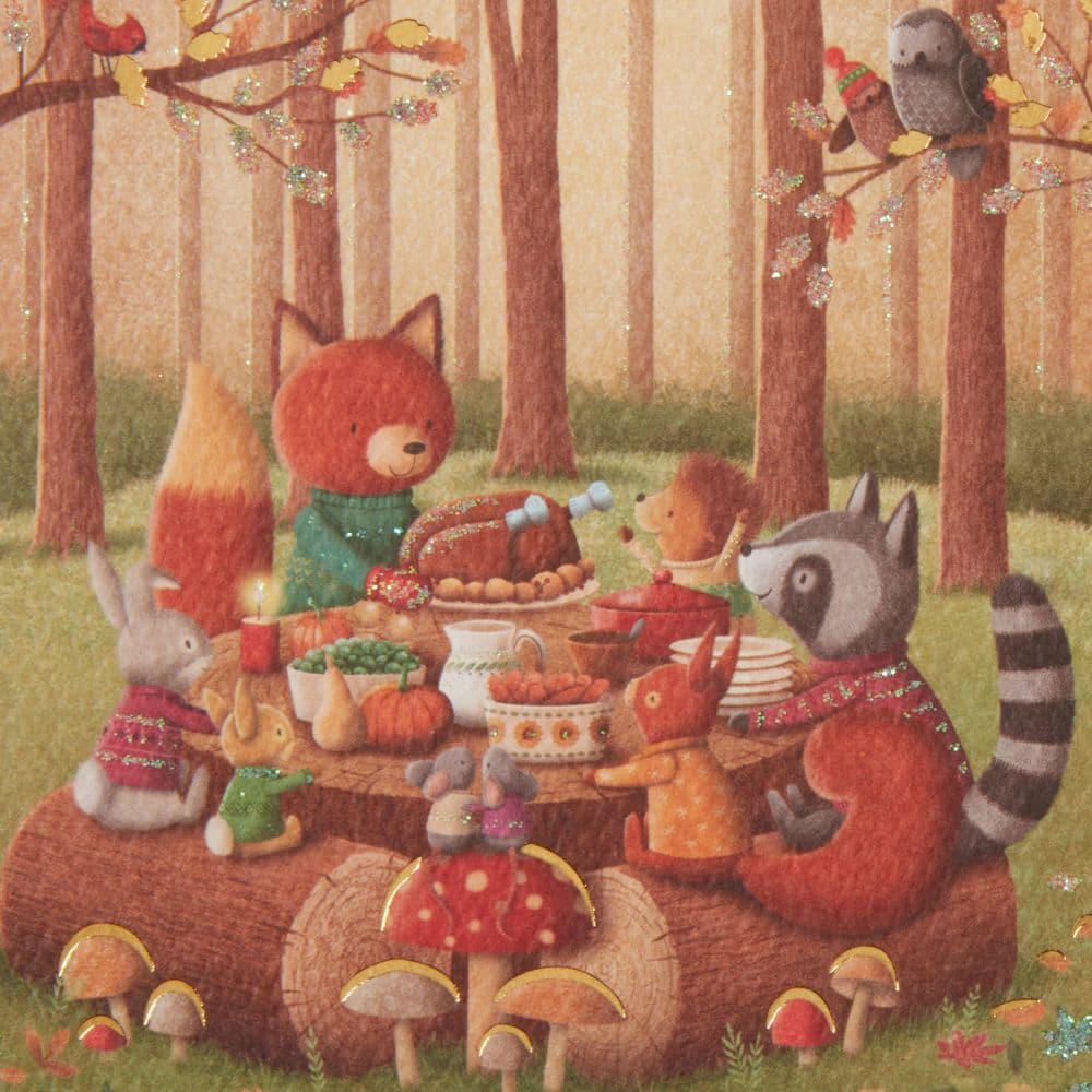 Critter Dinner In Woods Fall Card Fifth Alternate Image width=&quot;1000&quot; height=&quot;1000&quot;