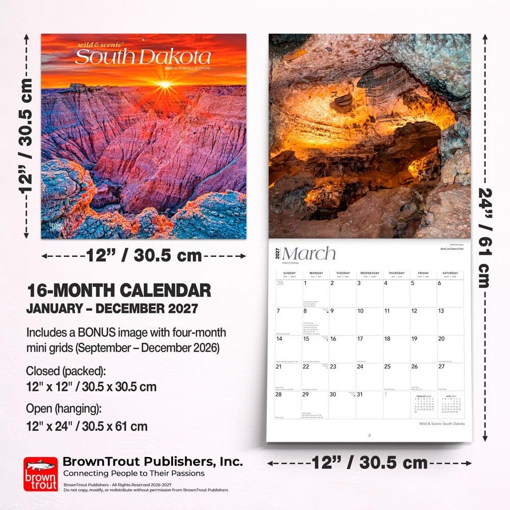 South Dakota 2027 Wall Calendar Sixth Alternate Image