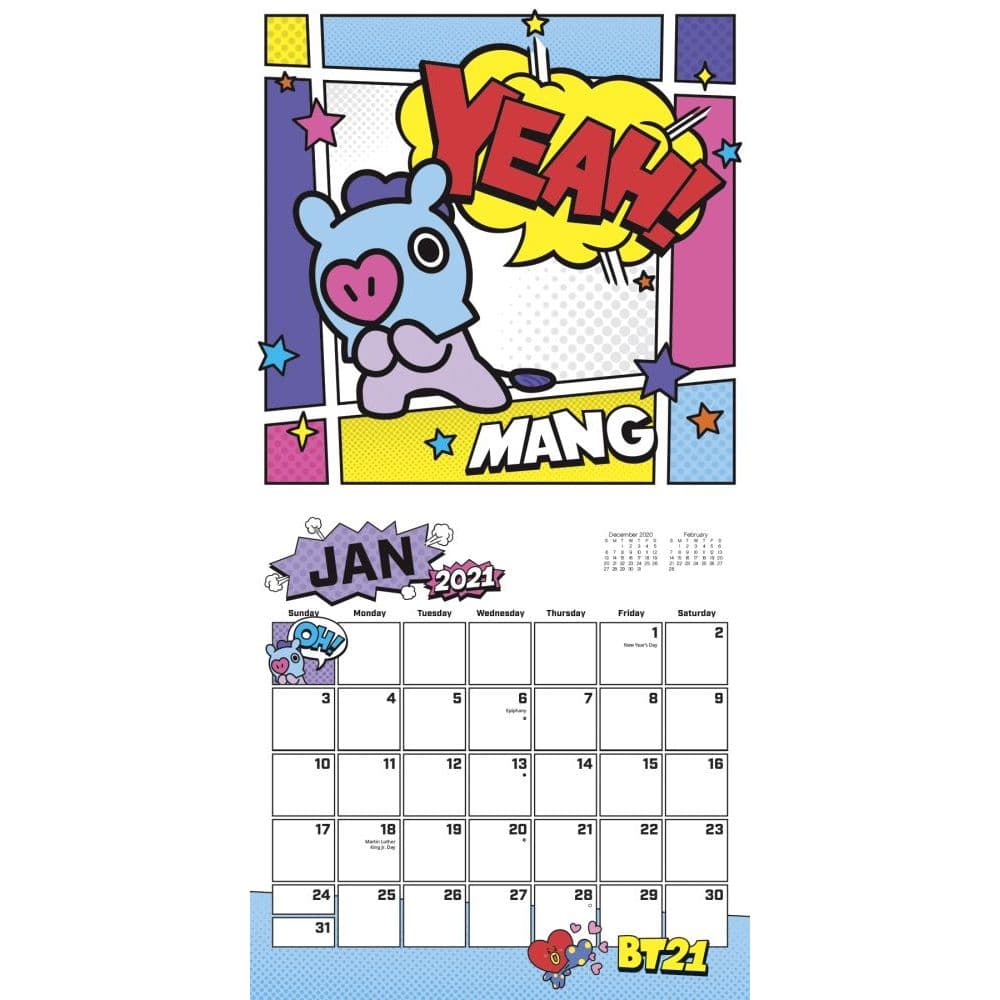 bt21 exclusive wall calendar wposter calendarscom