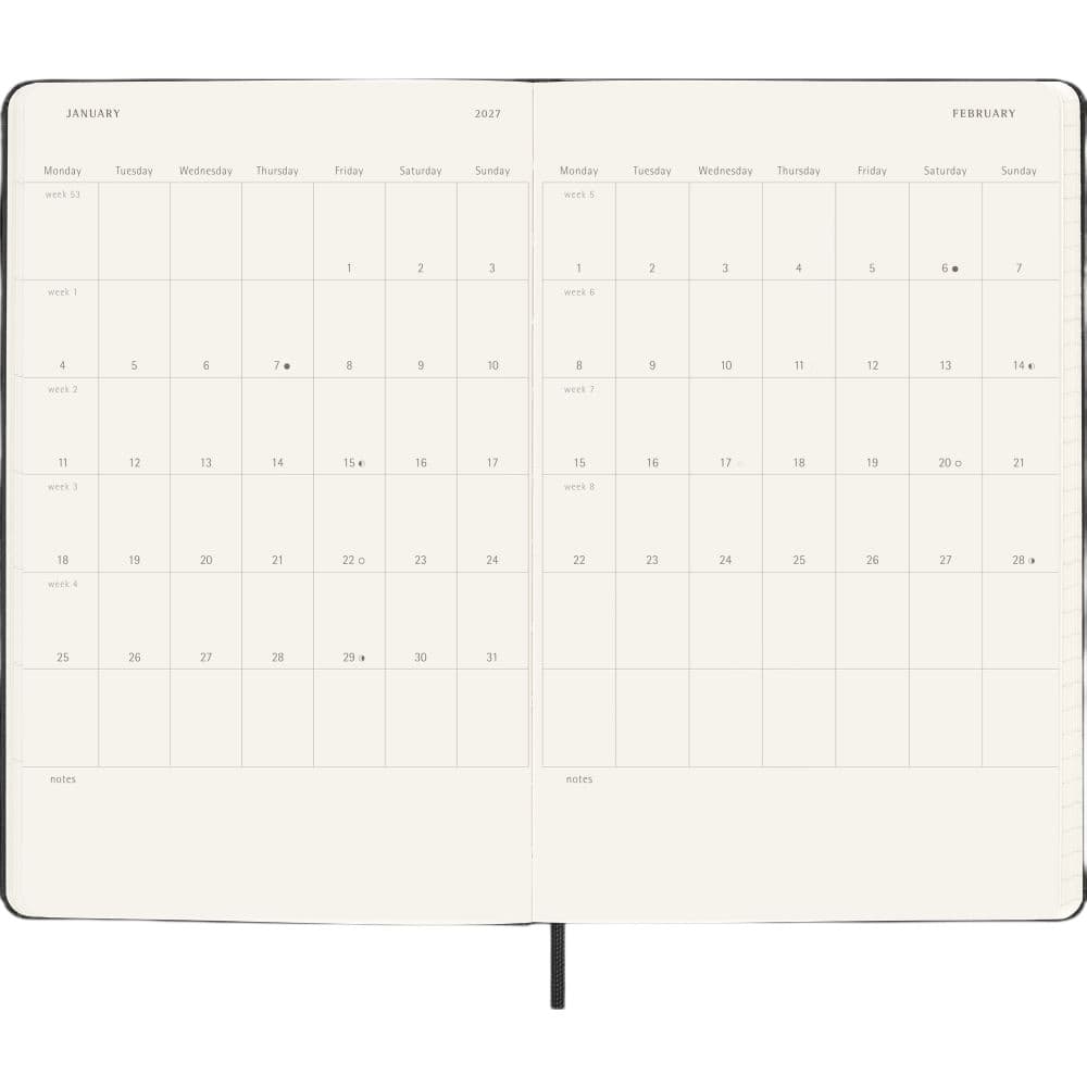 Moleskine Black 2027 Large Hard Cover Daily Planner Fourth Alternate Image
