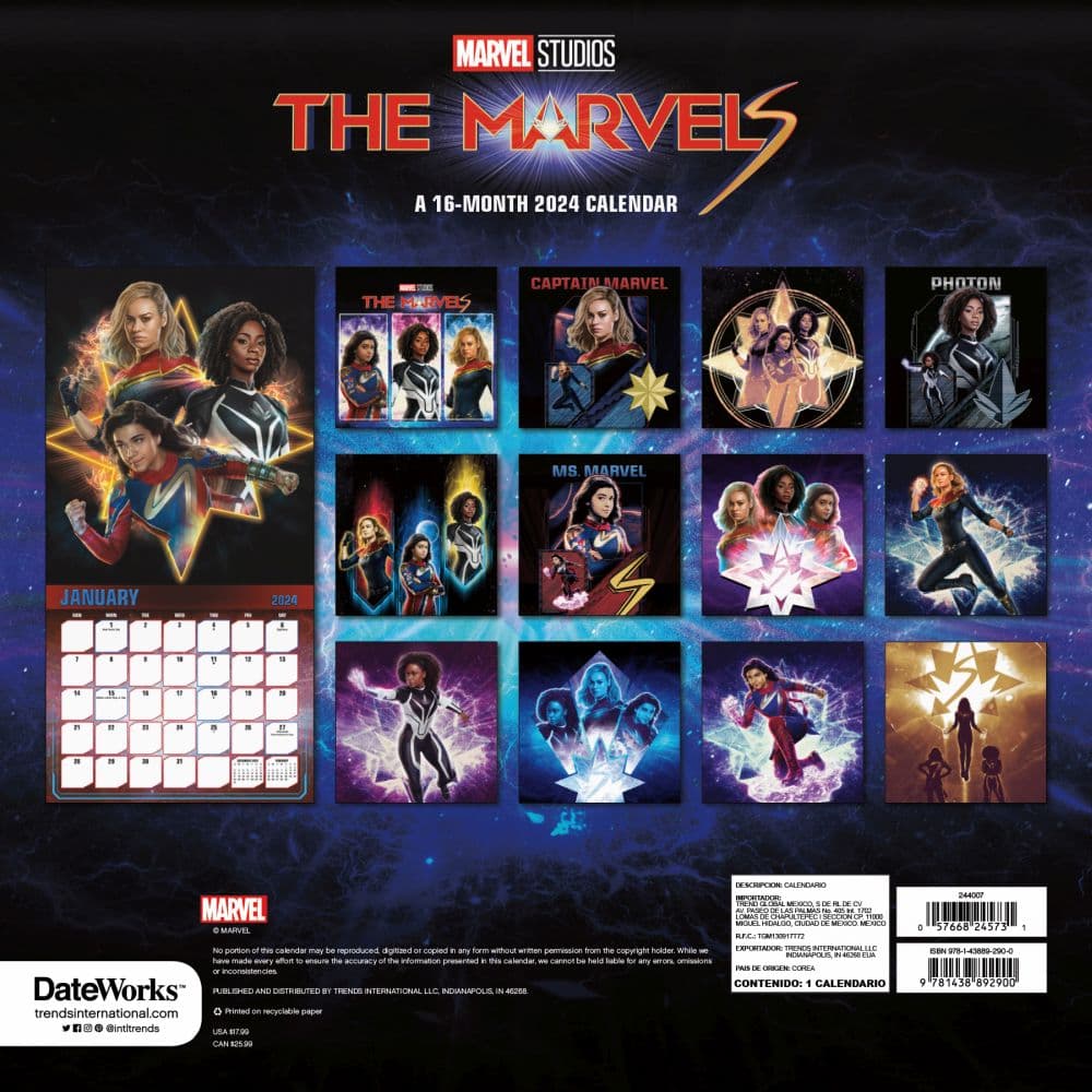Marvels Captain Marvel 2 2024 Wall Calendar First Alternate Image width=&quot;1000&quot; height=&quot;1000&quot;