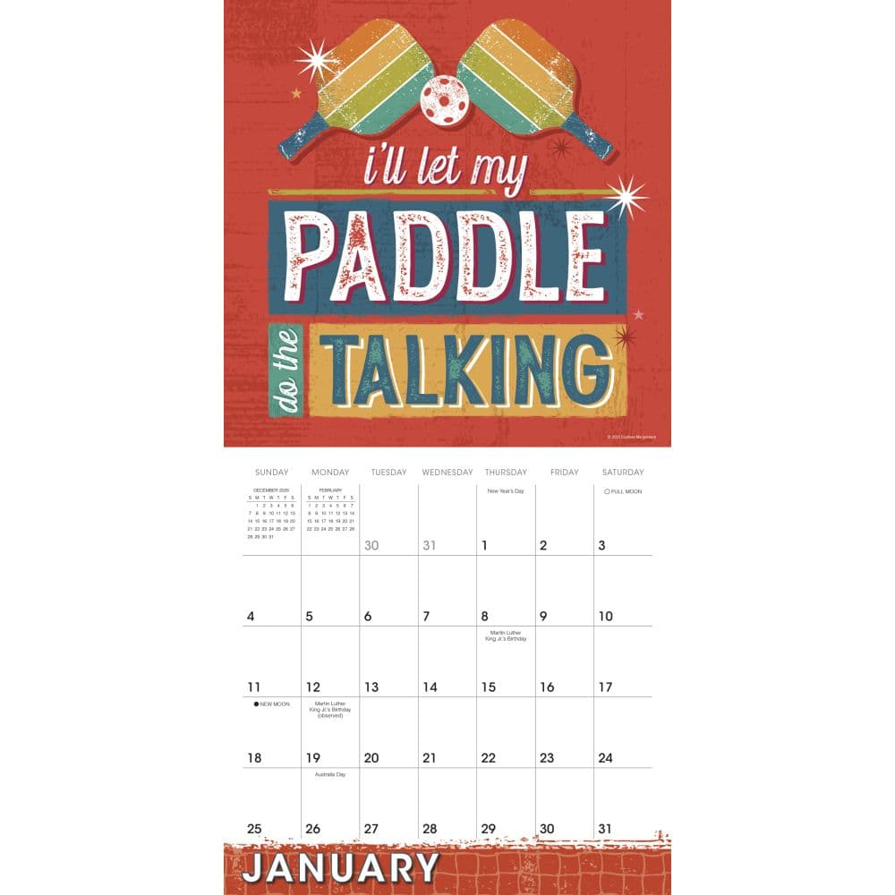 Pickleball 2026 Wall Calendar Second Alternate Image