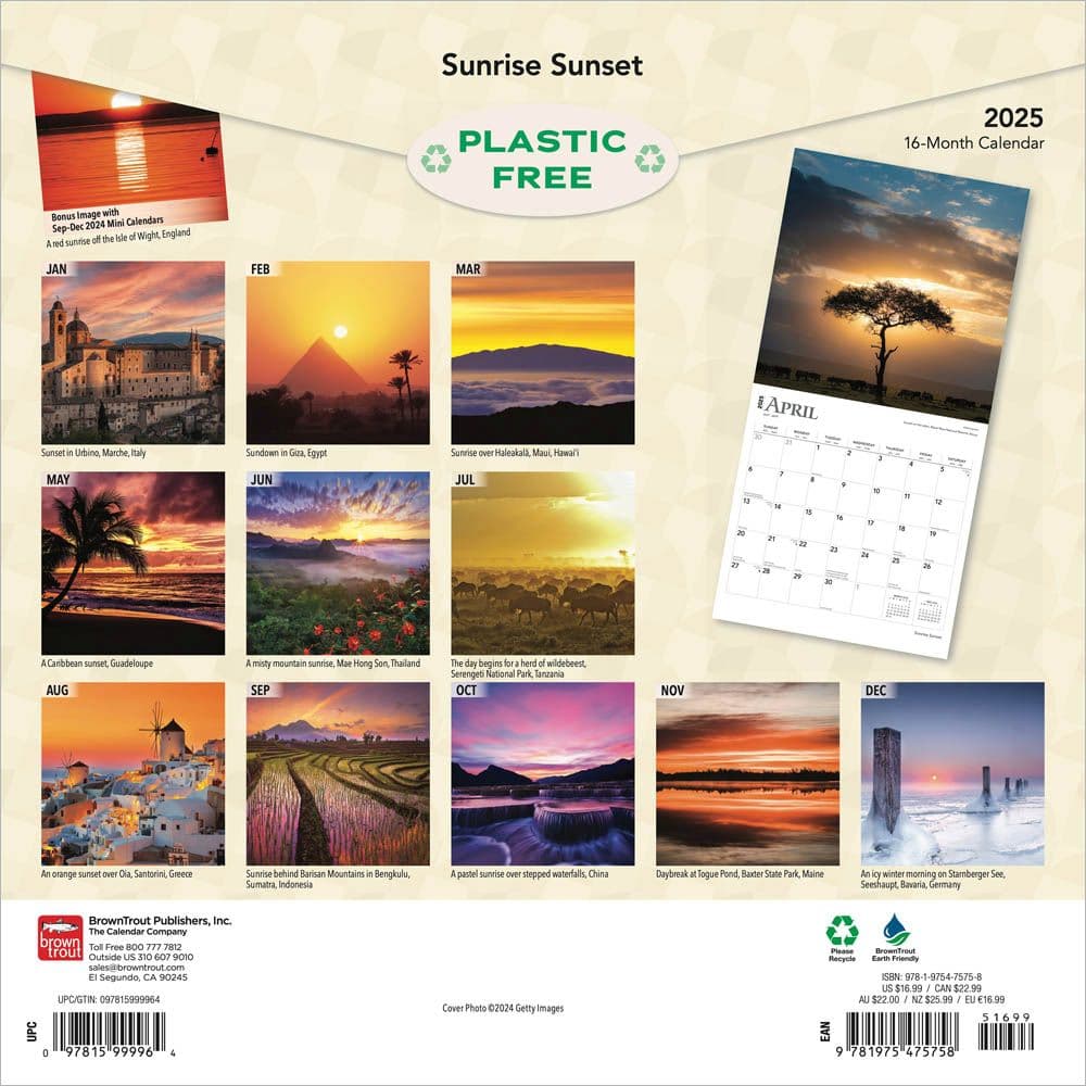 Sunrise Sunset 2025 Wall Calendar First Alternate Image width=&quot;1000&quot; height=&quot;1000&quot;