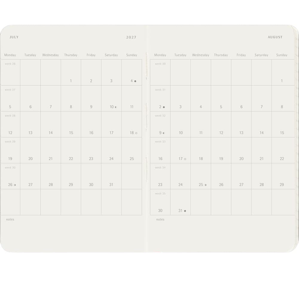 Moleskine Scarlet Red Pocket Soft Cover 2027 Weekly Planner Third Alternate Image