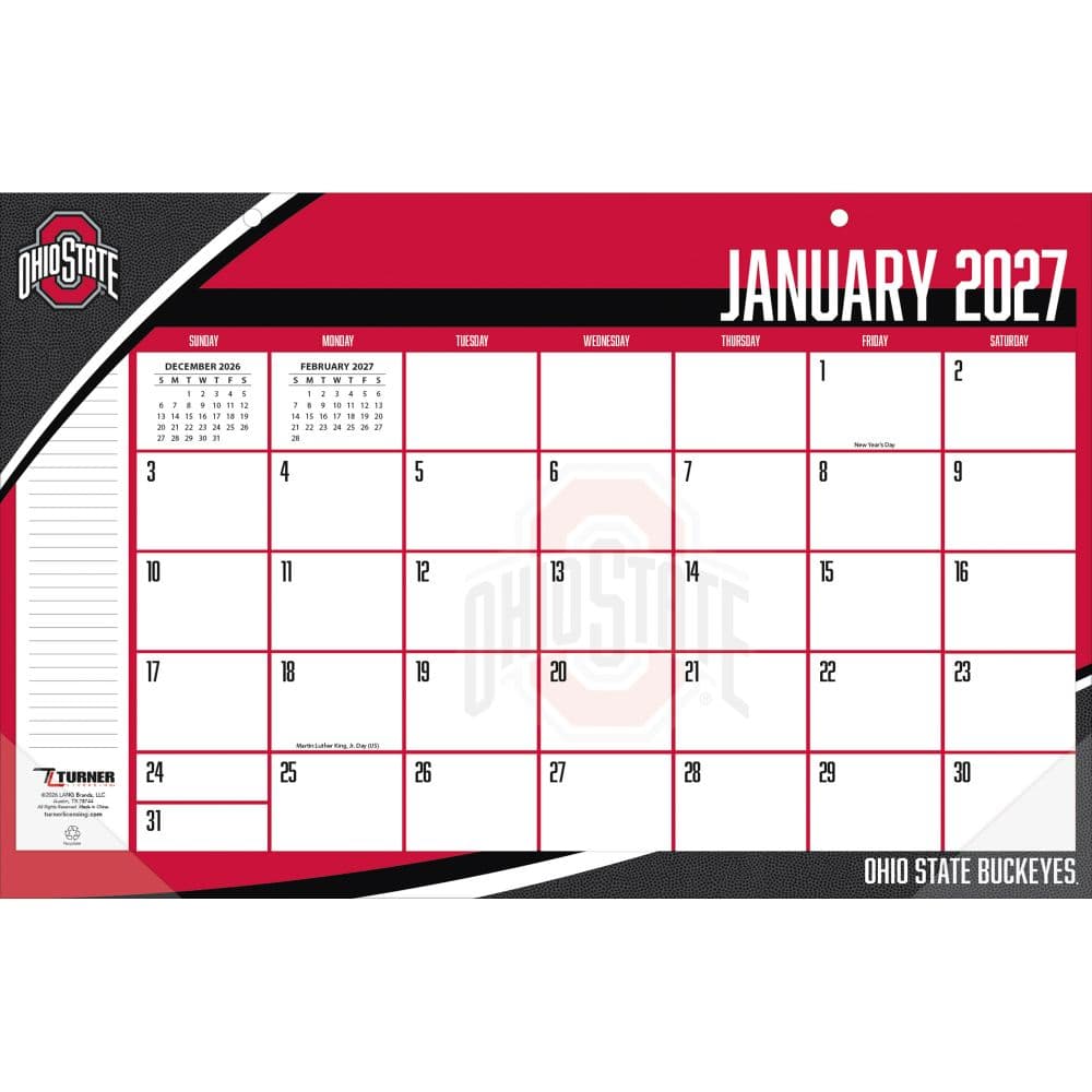 Ohio State Buckeyes 2027 Desk Calendar First Alternate Image