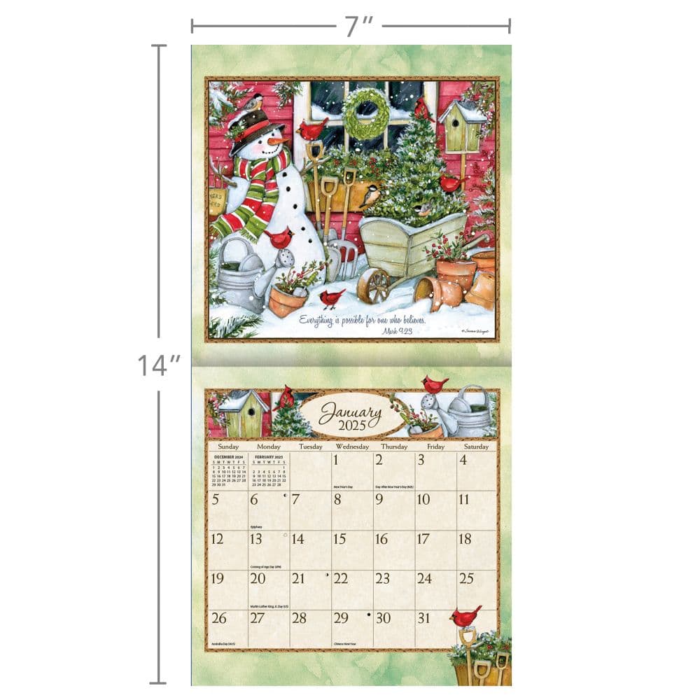 Bountiful Blessings by Susan Winget 2025 Mini Wall Calendar