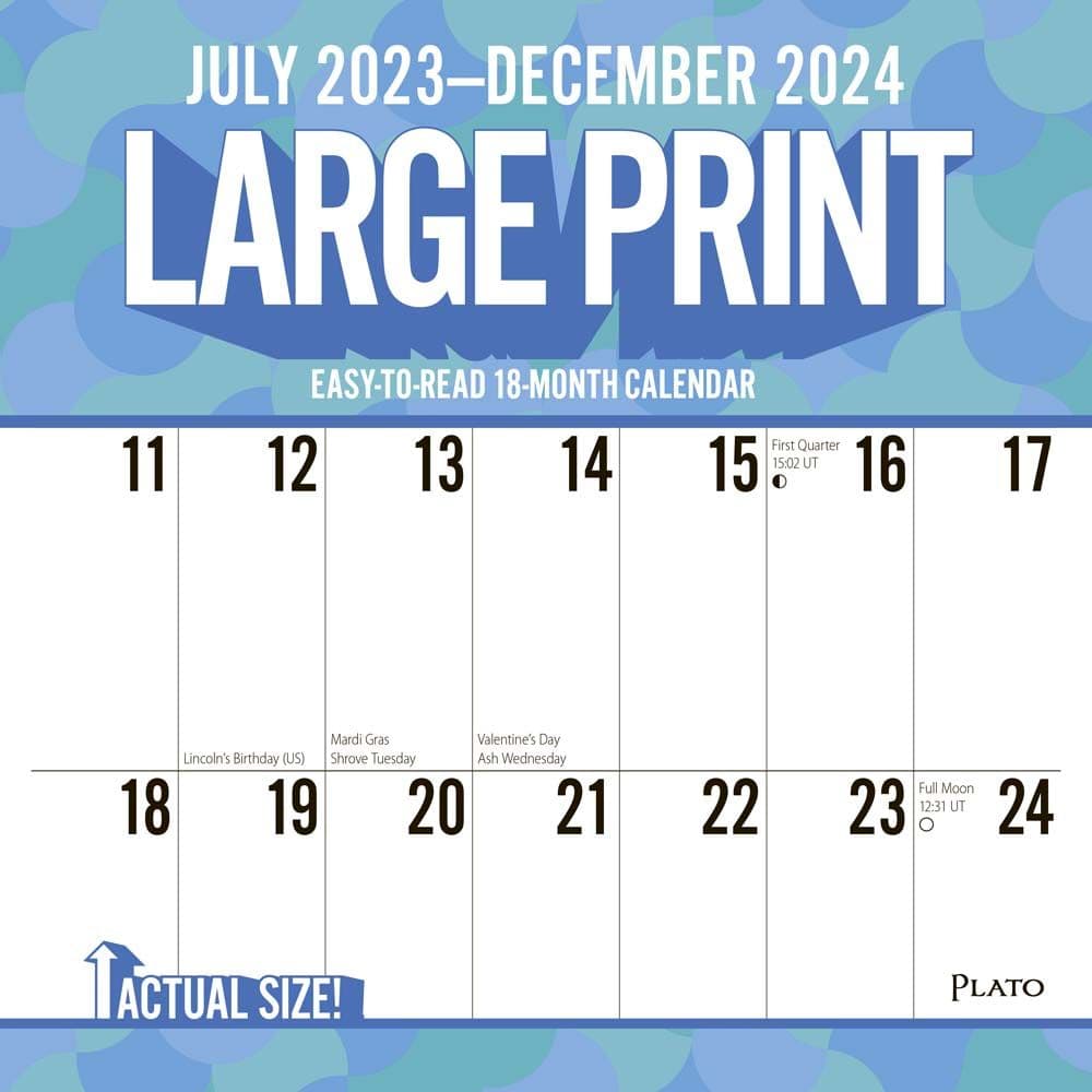 Large Print 2025 Wall Calendar