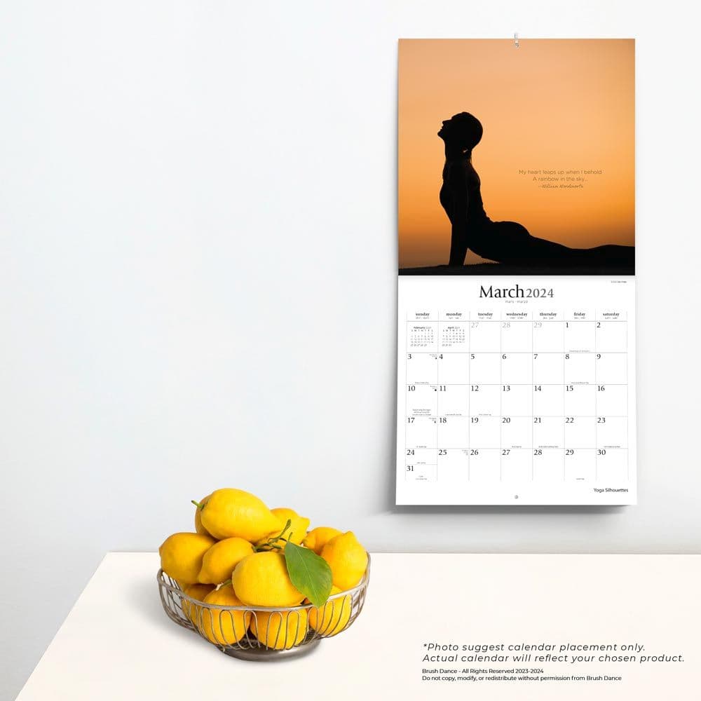 Yoga Silhouettes Brush Dance 2024 Wall Calendar Third Alternate Image width=&quot;1000&quot; height=&quot;1000&quot;