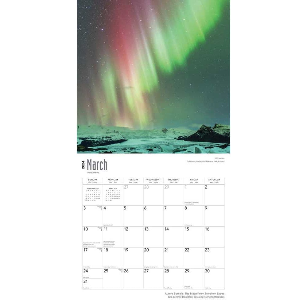 Aurora Borealis 2025 Wall Calendar