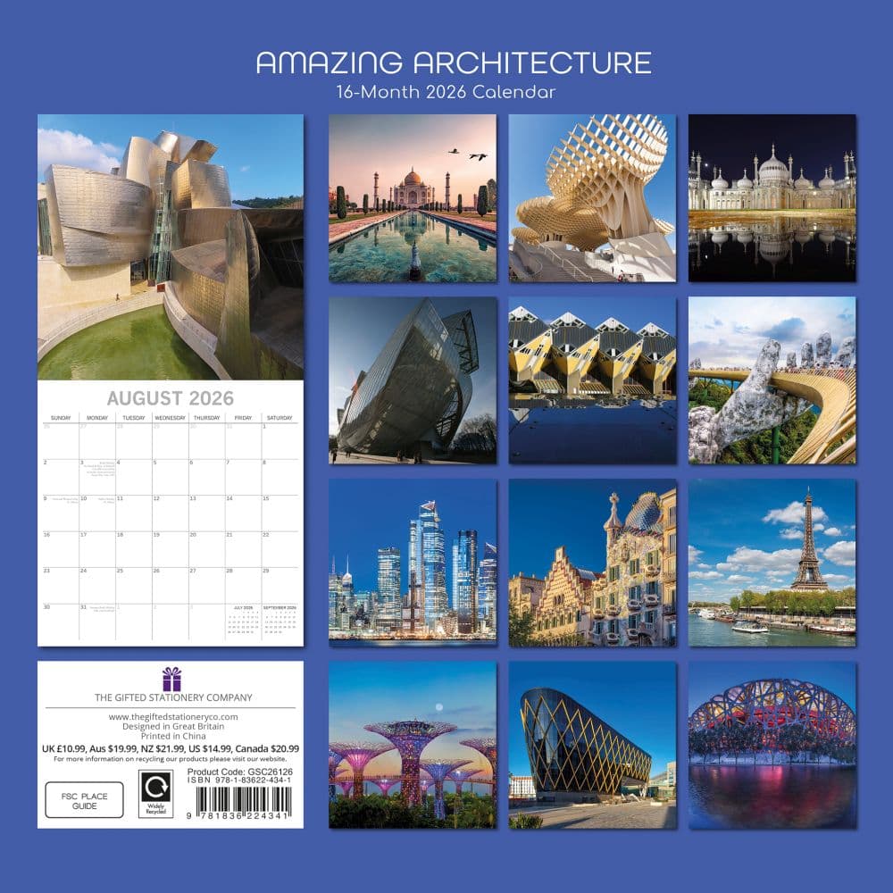 Amazing Architecture 2026 Wall Calendar First Alternate Image