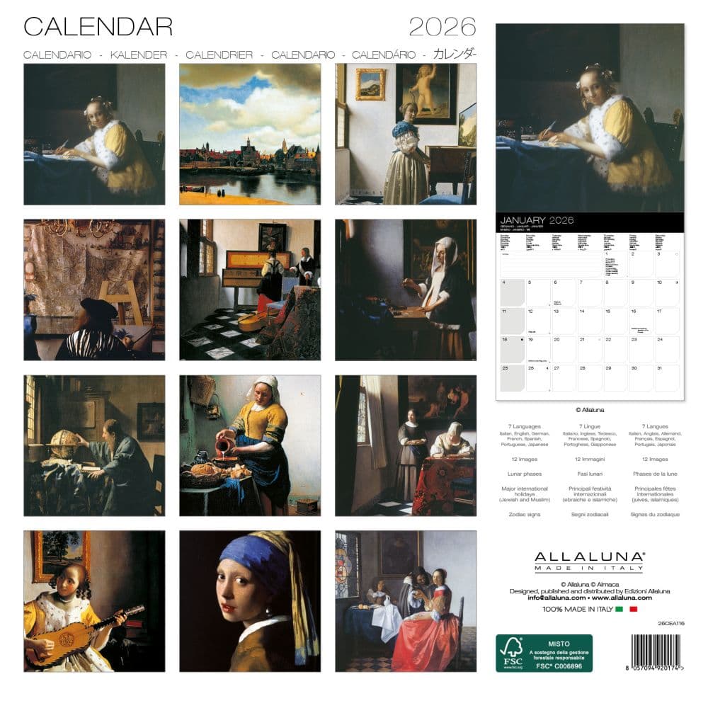 Vermeer 2026 Wall Calendar First Alternate Image