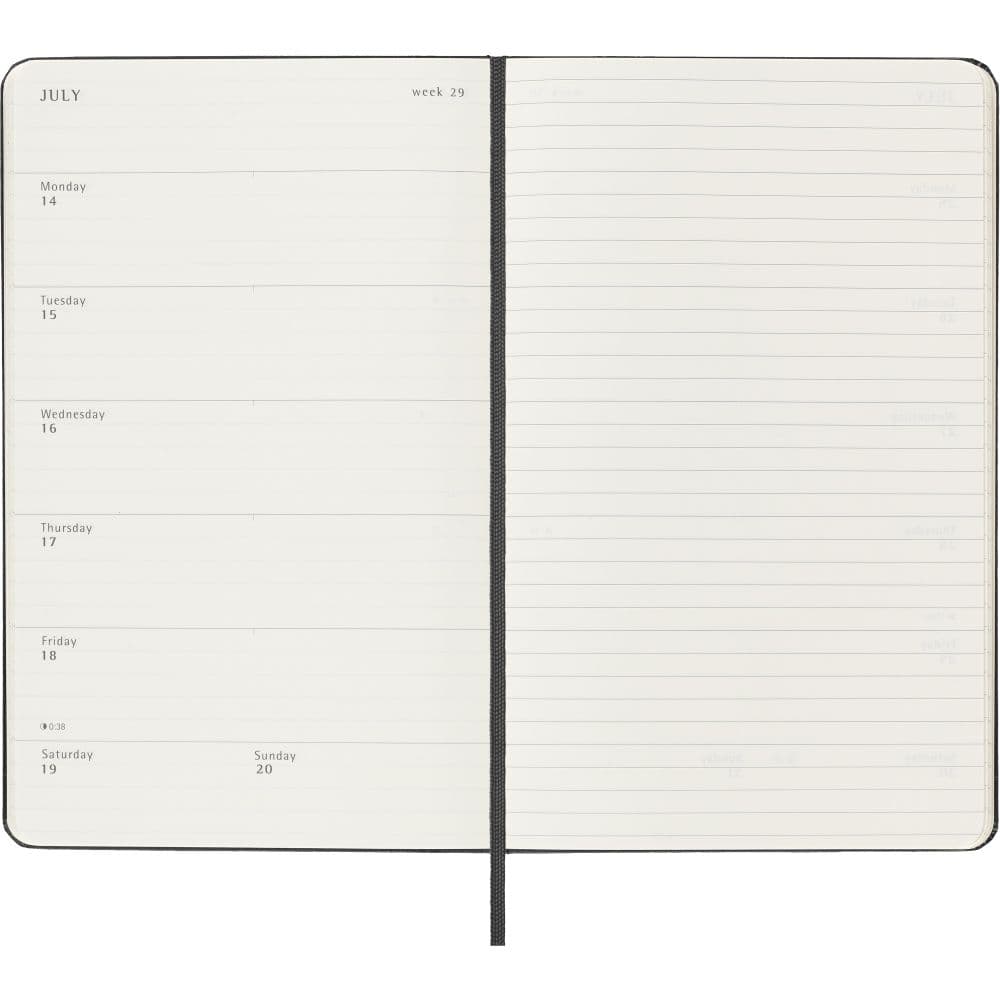 Moleskine Large Black Weekly Hard Cover 2025 Planner Fourth  Alternate Image