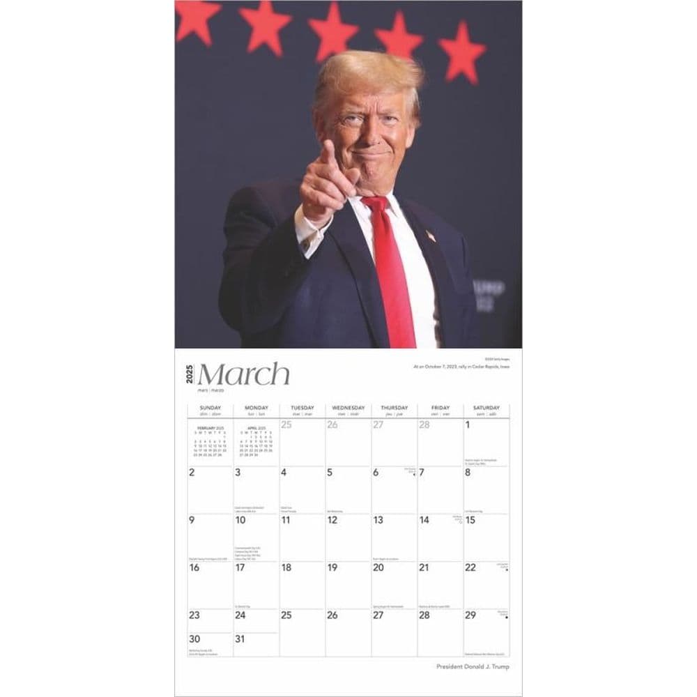 Trump President 2025 Wall Calendar Second Alternate Image