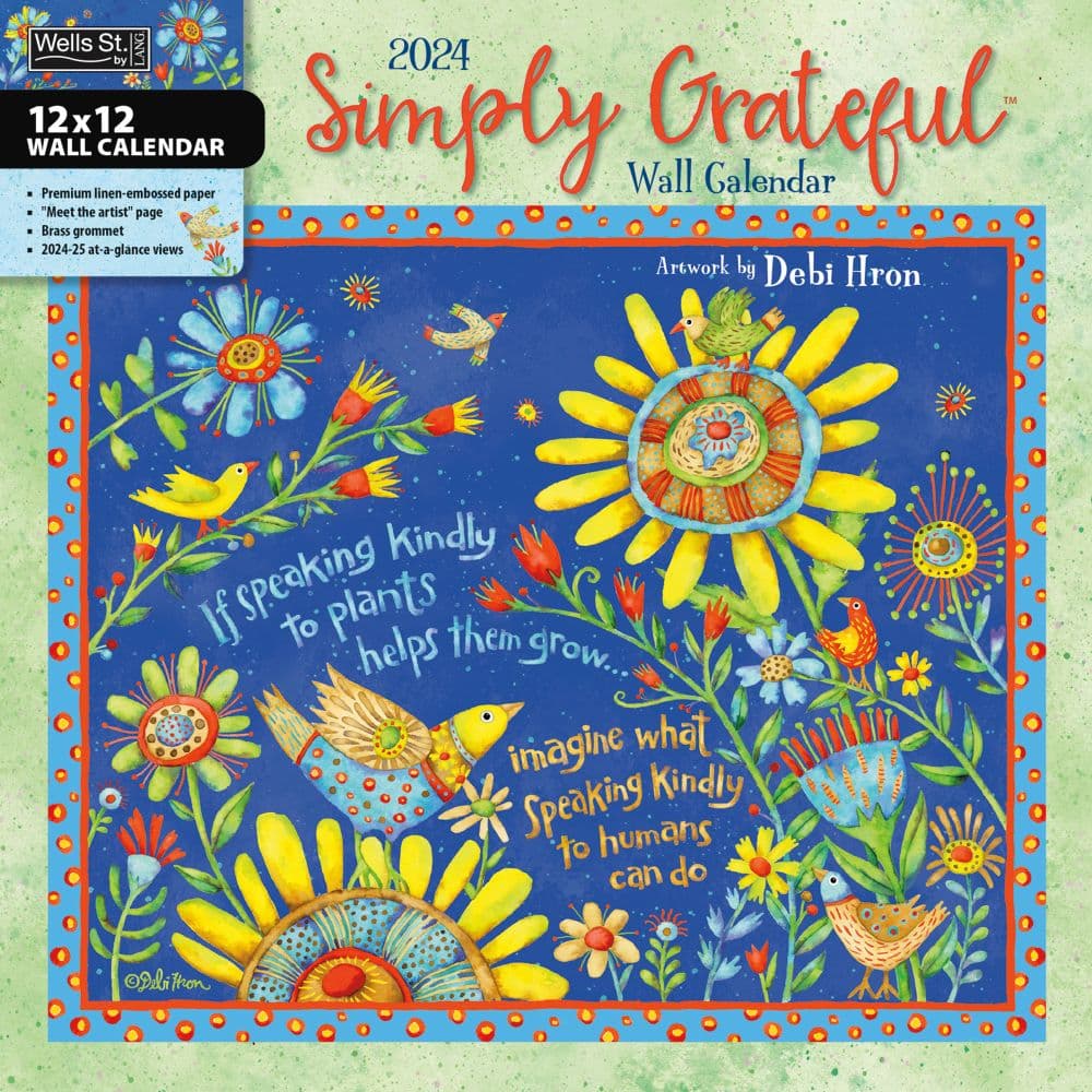 Simply Grateful 2024 Wall Calendar