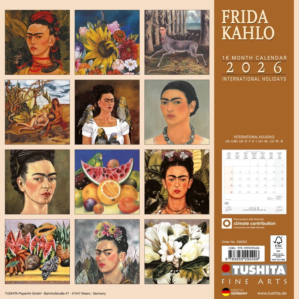 Frida Kahlo 2026 Wall Calendar First Alternate Image