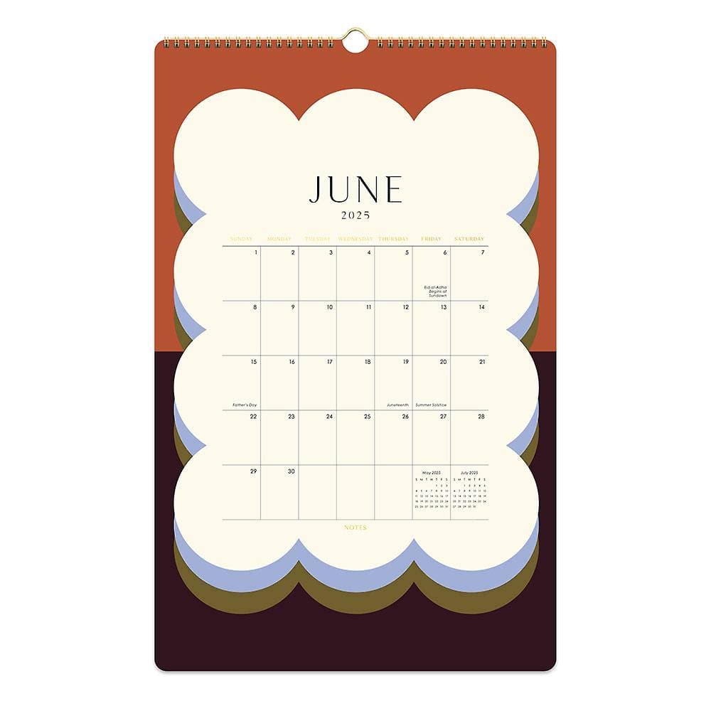 Modern Tall 2025 Wall Calendar June