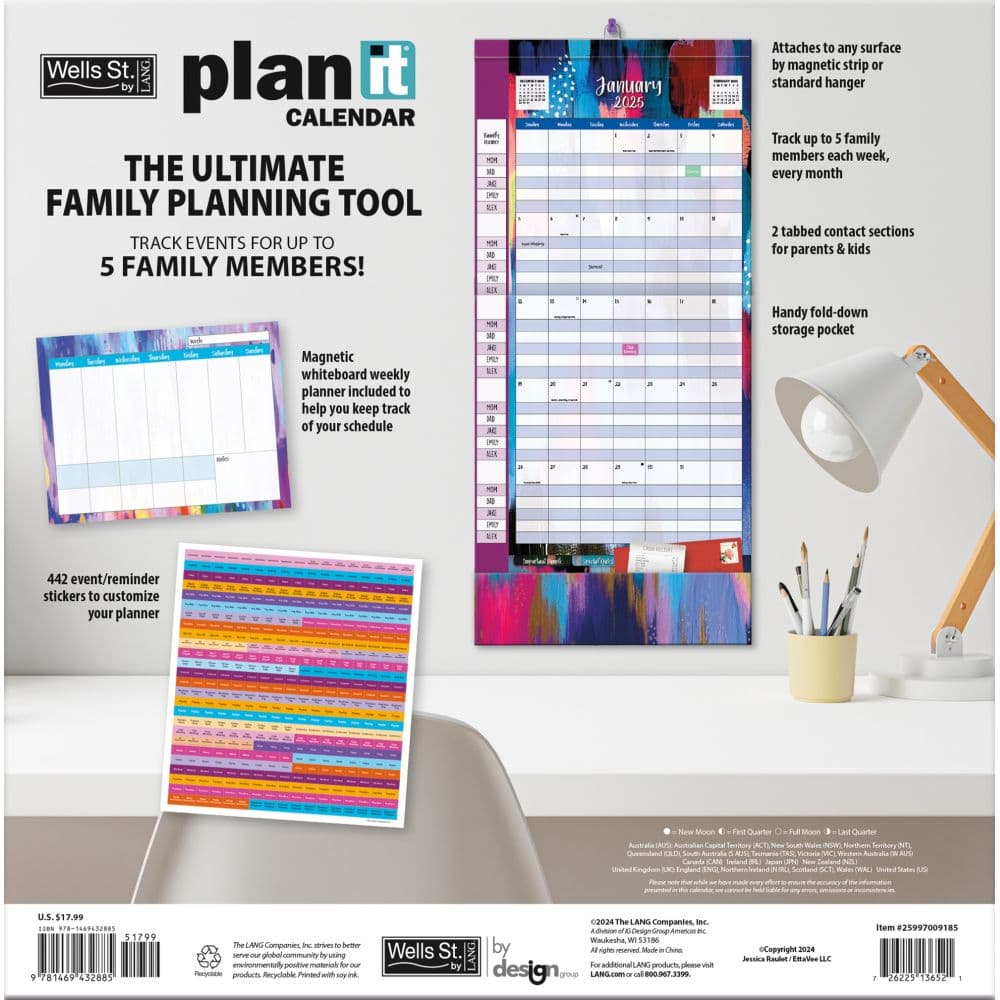 Ettavee 2025 Plan It Wall Calendar First Alternate Image width="1000" height="1000"