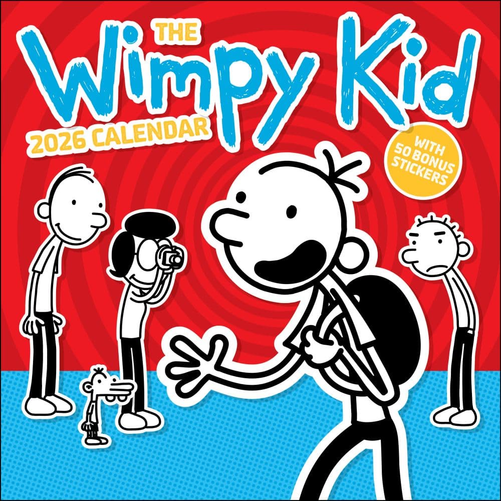 Wimpy Kid Jeff Kinney 2026 Wall Calendar Main Image