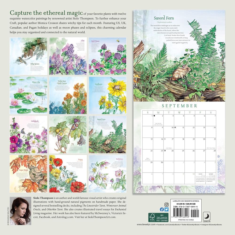 Hedgewitch Botanical 2024 Wall Calendar_ALT1
