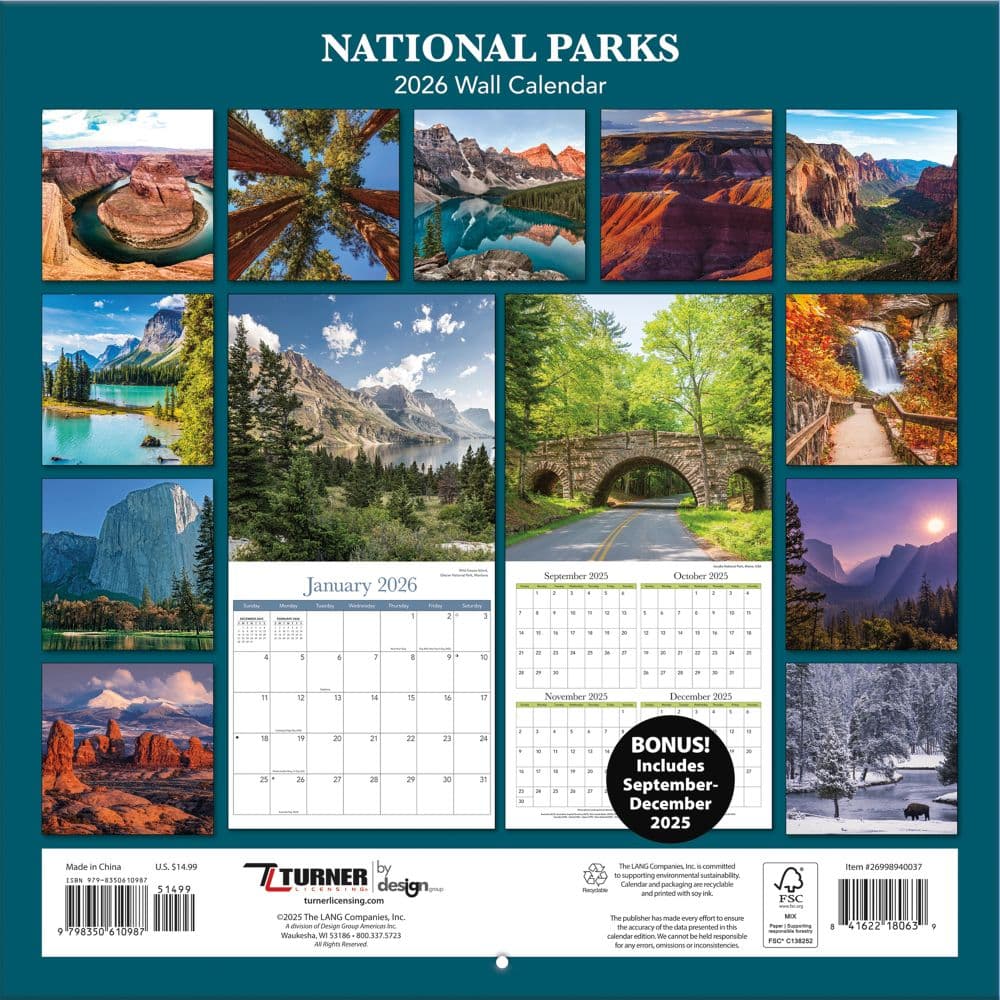 National Parks 2026 Wall Calendar_ALT1