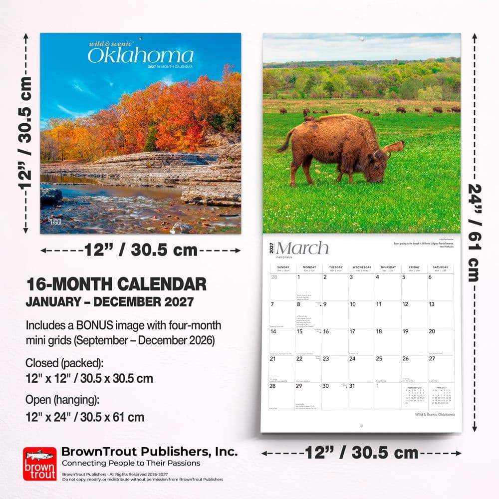 Oklahoma Wild and Scenic 2027 Wall Calendar Sixth Alternate Image