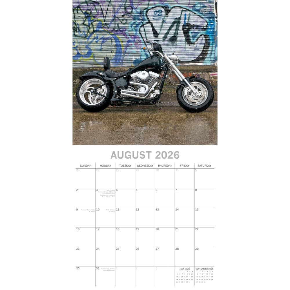 Custom Bikes 2026 Wall Calendar Third Alternate Image