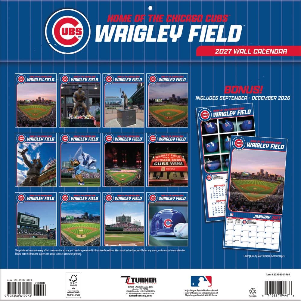 MLB Wrigley Field 2027 Wall Calendar First Alternate Image