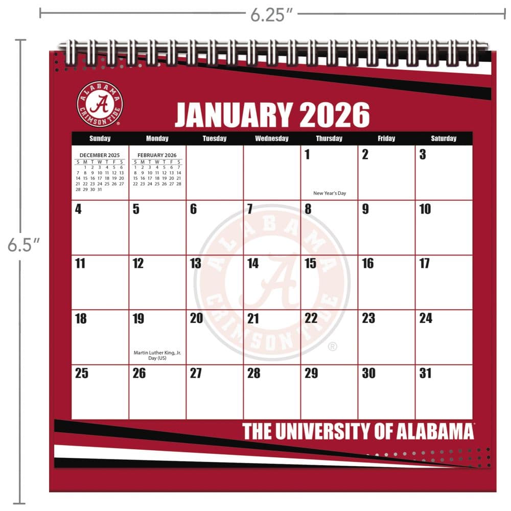 Alabama Crimson Tide 2026 Easel Desk Calendar Second Alternate Image