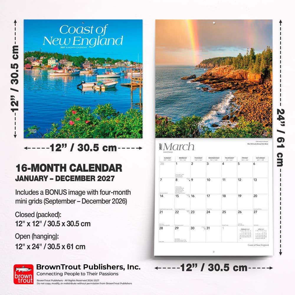 Coast of New England 2027 Wall Calendar Sixth Alternate Image