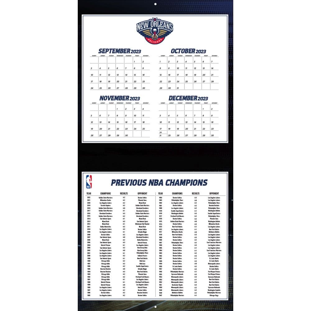 New Orleans Pelicans 2024 Wall Calendar