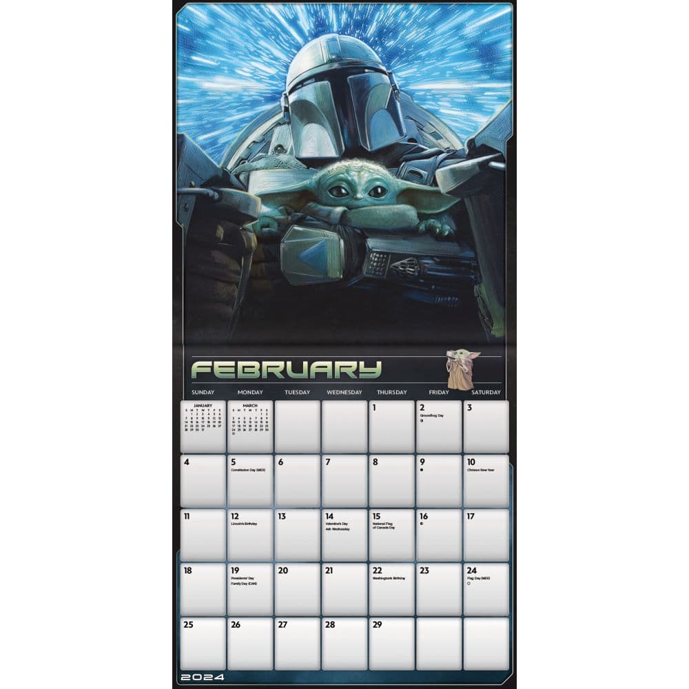 Mandalorian Star Wars 2024 Mini Wall Calendar