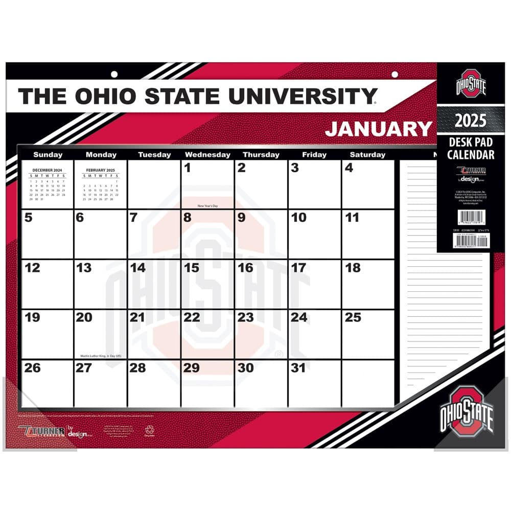 COL Ohio State Buckeyes 2025 Desk Pad - Calendars.com