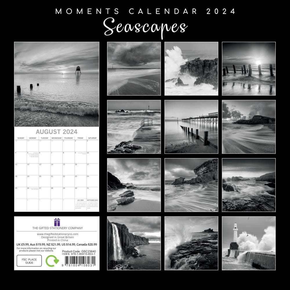 Seascapes 2024 Wall Calendar Back Cover