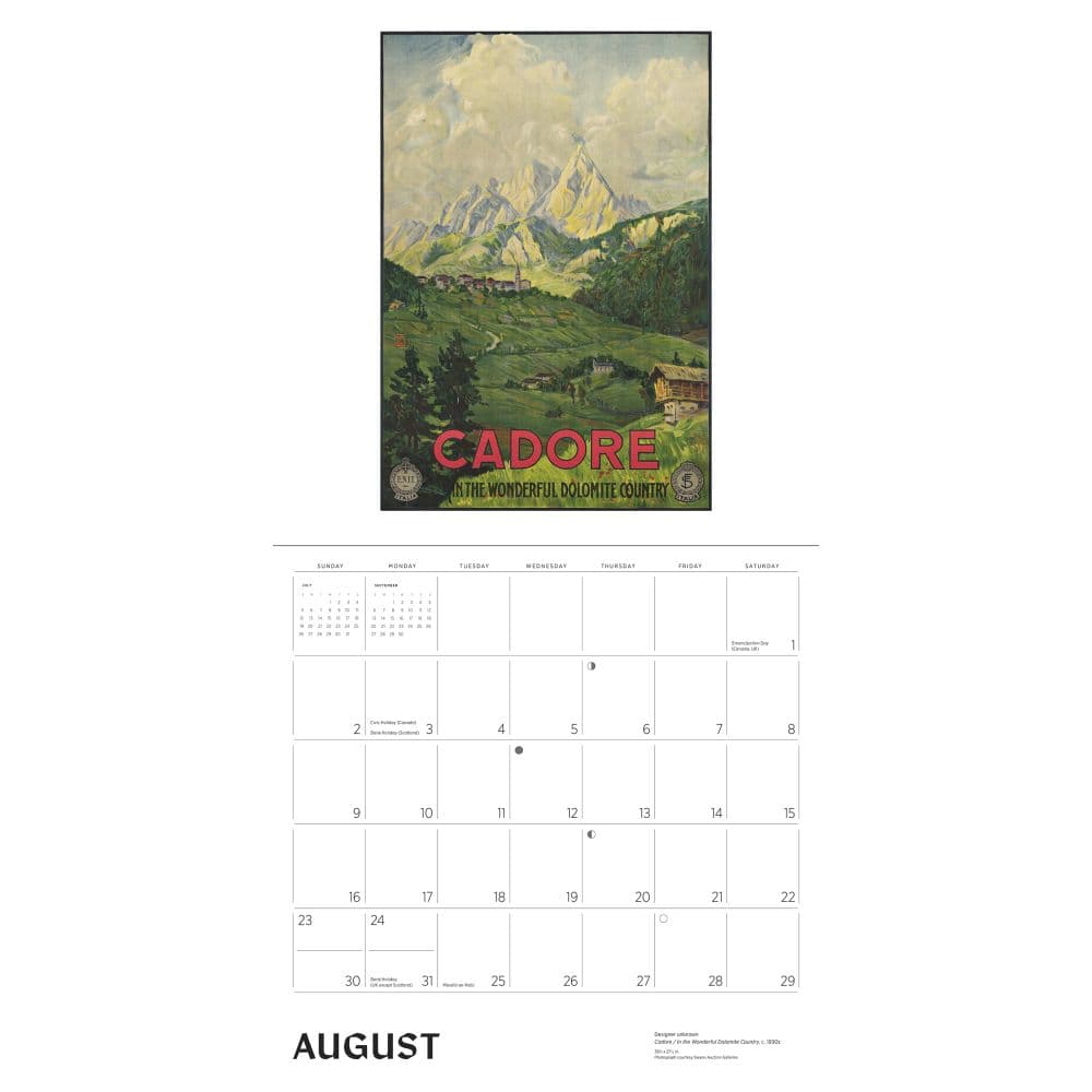 Italy Vintage Travel Posters 2026 Wall Calendar Fourth Alternate Image