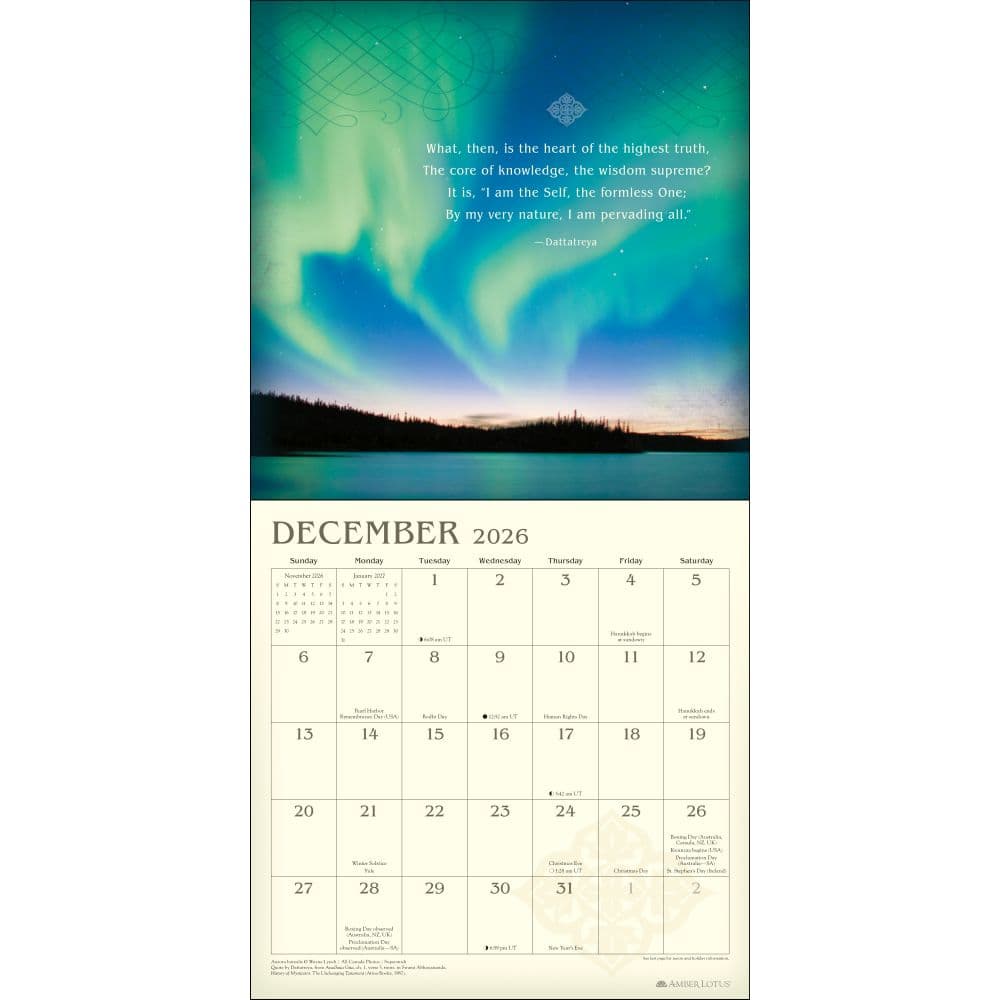 Meditation 2026 Wall Calendar Third Alternate Image