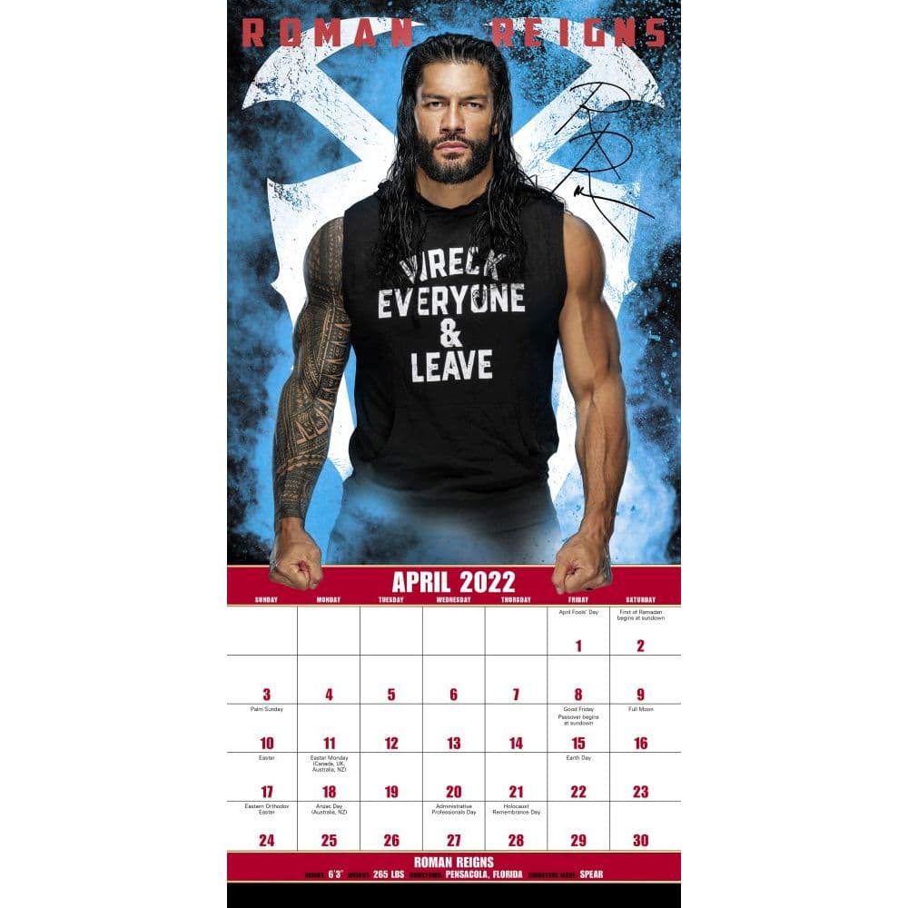 WWE 2022 Mini Wall Calendar